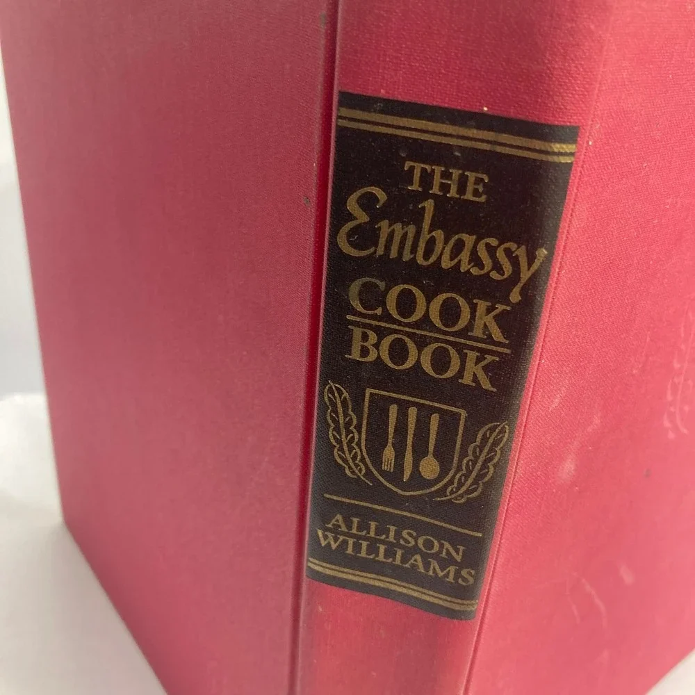 The Embassy‎ Cookbook Allison Williams 1966 First Edition Hardcover Vintage Red